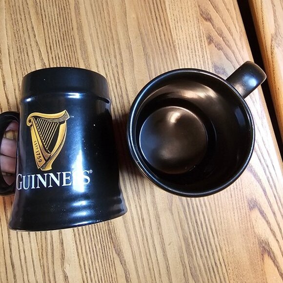 Lot of 2 Vintage Guinness Black Coffee Mug Ceramic with Official Harp Logo - Picture 5 of 9